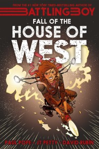 The promo image says "Fall of the House of West", but the review copy I have shows "The Fall of the House of West". Close enough, either way.